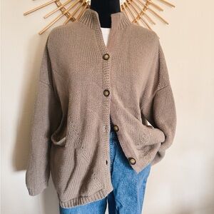 Poetry Taupe Button-Up Women's Cardigan